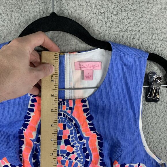 Lilly Pulitzer Mila Shift Dress Tic Tac Tile Engineered Size 2 Cotton Multicolor - Picture 5 of 10